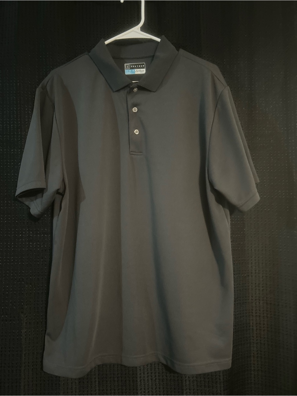 PGA Tour Men's Charcoal Gray Short-Sleeve Polo